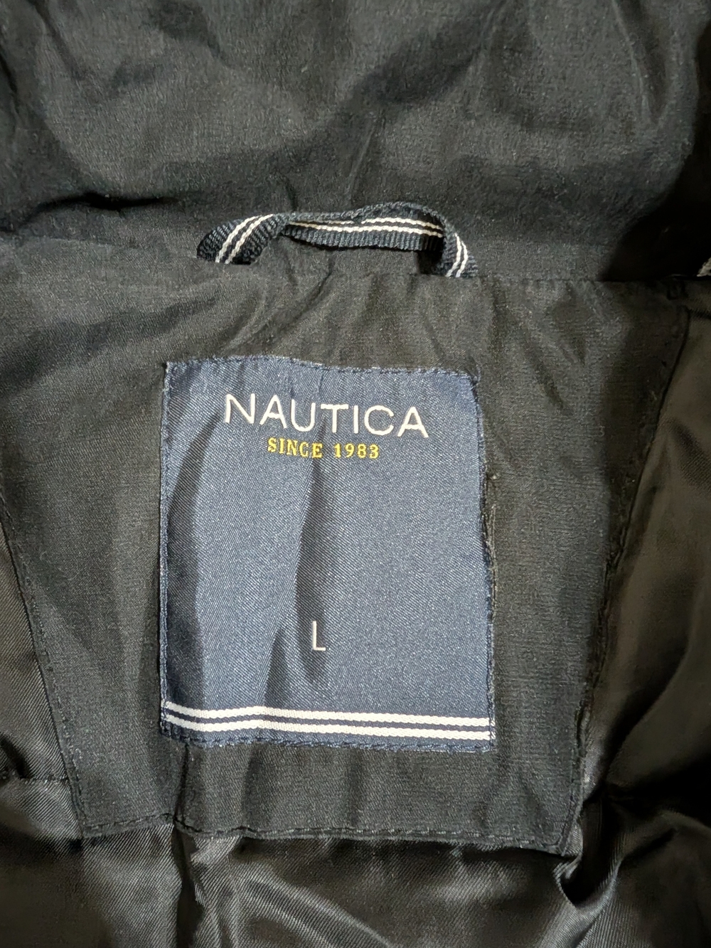 Nautica Men's Winter Large Black Hooded Jacket Puffer Parka with Faux Fur Trim - Picture 7 of 10